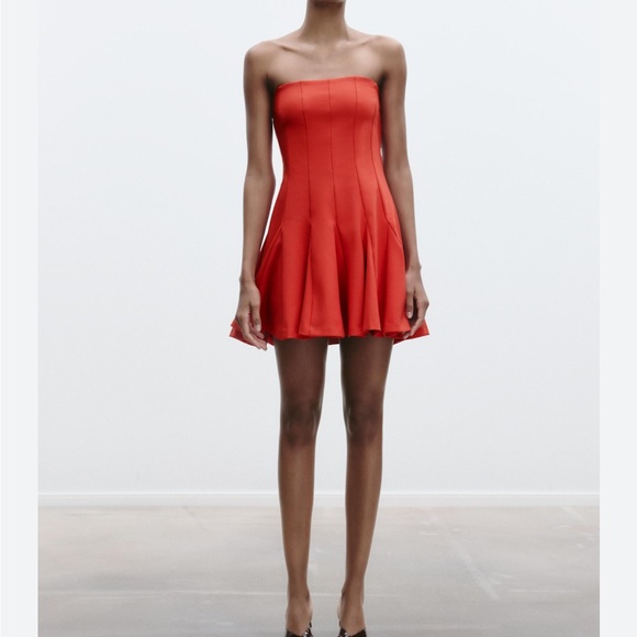 Zara Dresses & Skirts - Zara Strapless Red Dress